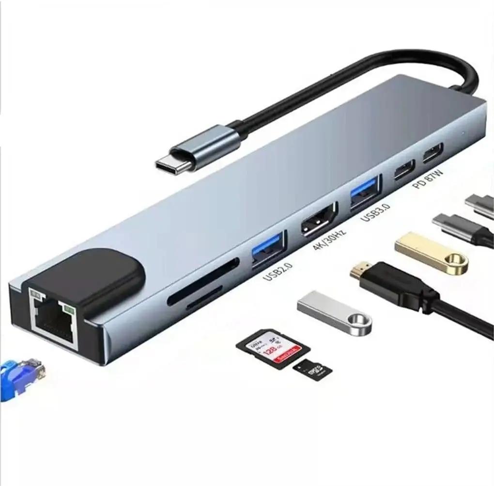 USB C  ŷ ̼, USB C Ÿ  , HDTV 4K @ 60Hz, RJ45 ̴, 100W   ġ, SD/TF ī , 8 in 1